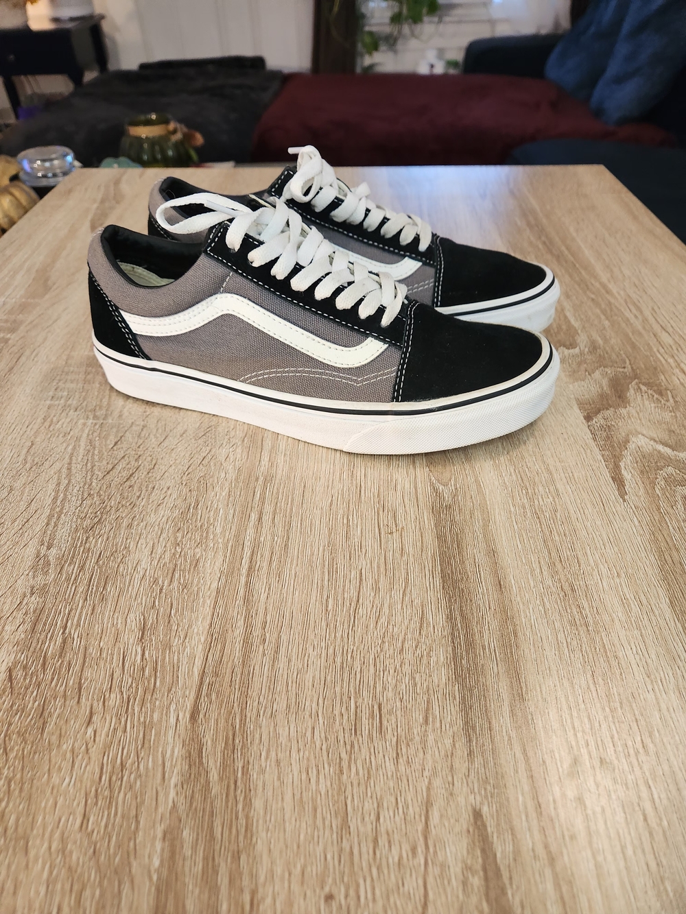 Vans Old Skool Low Top Sneakers - Black & Gray with White Stripe